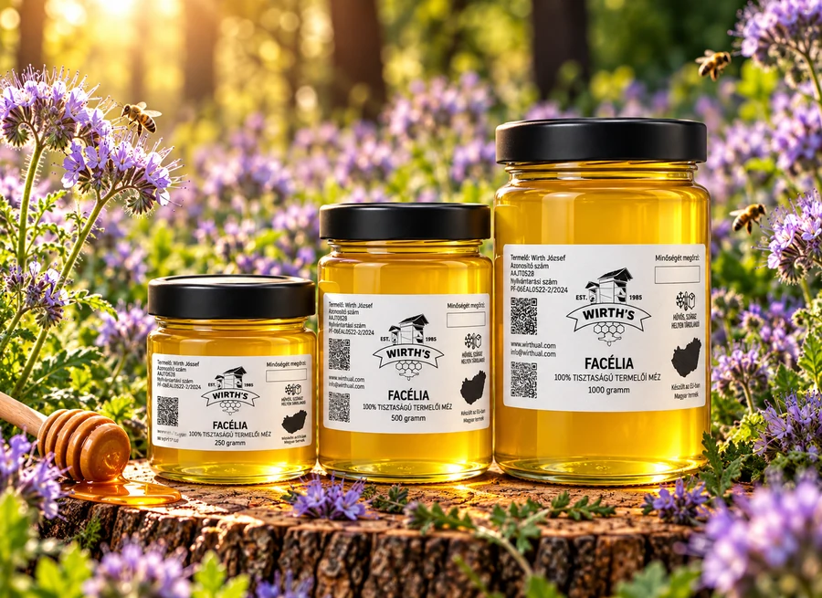Wirth’s Facéliaméz, magyar címkés üvegek